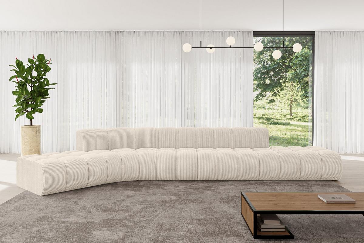 ECKSOFA modulares Sofa Solven-L2 - 471x174x70 cm Beige - Beige, Holzwerkstoff/Textil (471/174cm) - ALTDECOR
