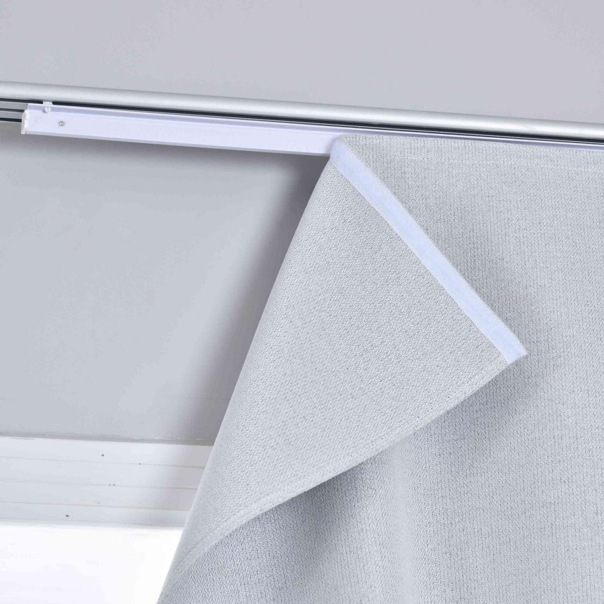SCHIEBEVORHANG 2ER SET »München Dark« HxB 245x60 cm Stein - Hellgrau, Textil (60/245cm) - Gardinenbox