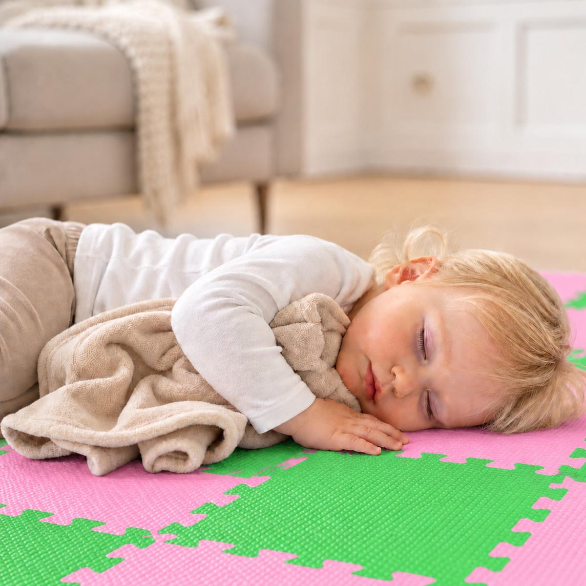 SPIELMATTE ab Null - 180/90/1 cm Puzzlematte Pink - Multicolor, Kunststoff (30/30cm) - Littletom