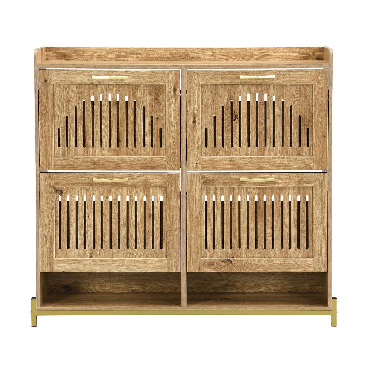 SCHUHKIPPER 109 cm in Holz-Optik - Buchefarben, Holzwerkstoff (108/100/24cm) - Urban Meuble