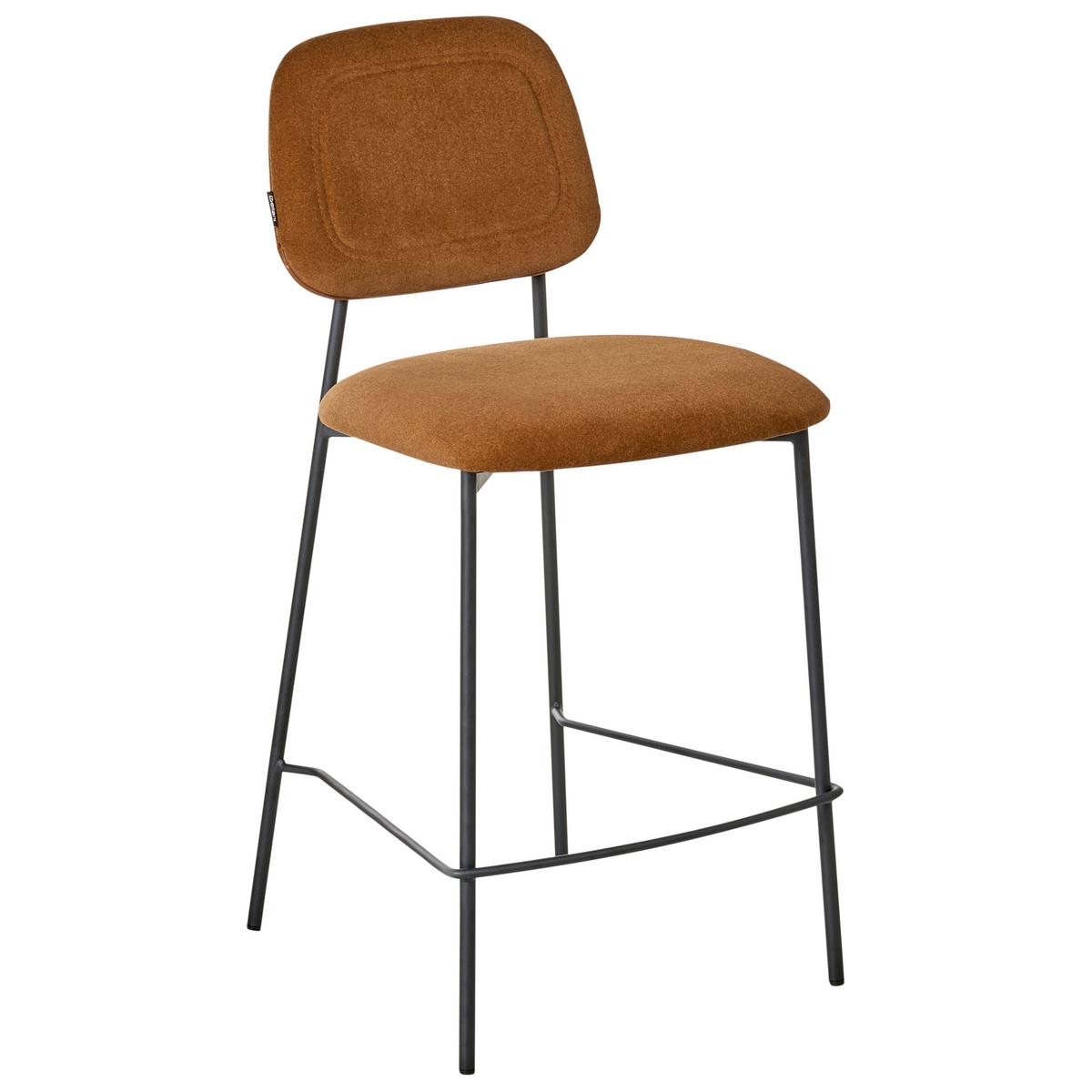 BARSTÜHLEN 2er-Set Goldbraun Duette - Schwarz/Braun, Textil (45/96/48cm) - Beliani