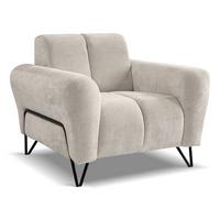 RELAXSESSEL Volare mit Metallbeinen Creme - Creme/Schwarz, Textil/Metall (100/83/98cm) - Beautysofa