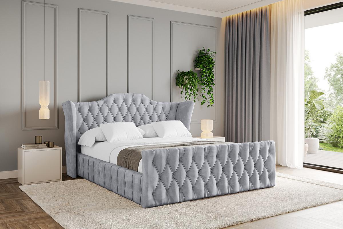 POLSTERBETT mit Bettkasten, Fußteil und Lattenrost, Boxbett ohne Matratze - MODY-Z 120x200 Hellgrau - Hellgrau, Holzwerkstoff/Textil (120/200cm) - ALTDECOR