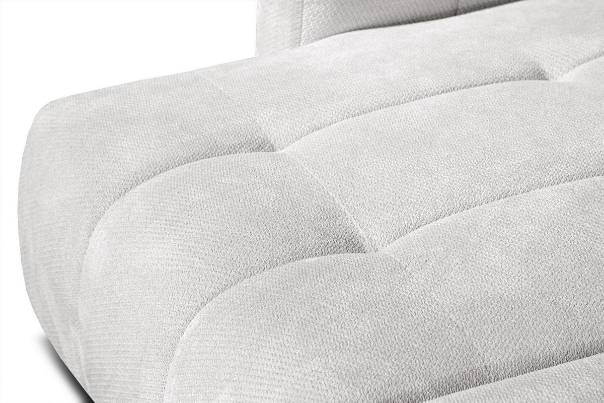 ECKSOFA KIMI 3-Sitzer, ausziehbarer Sitz, verstellbare Kopfstützen, creme - Creme/Schwarz, Holzwerkstoff/Textil (270/160cm) - Wozimo