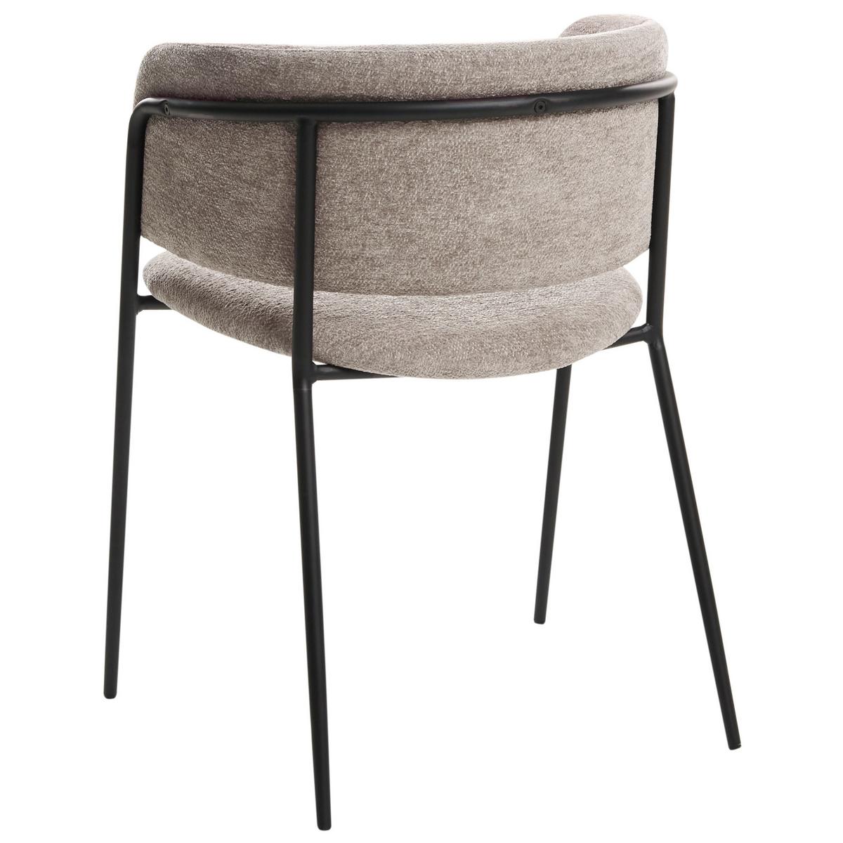 ESSZIMMERSTUHL 2er Set Chenillegewebe Taupe Springer - Taupe, Textil (53/75/51cm) - Beliani