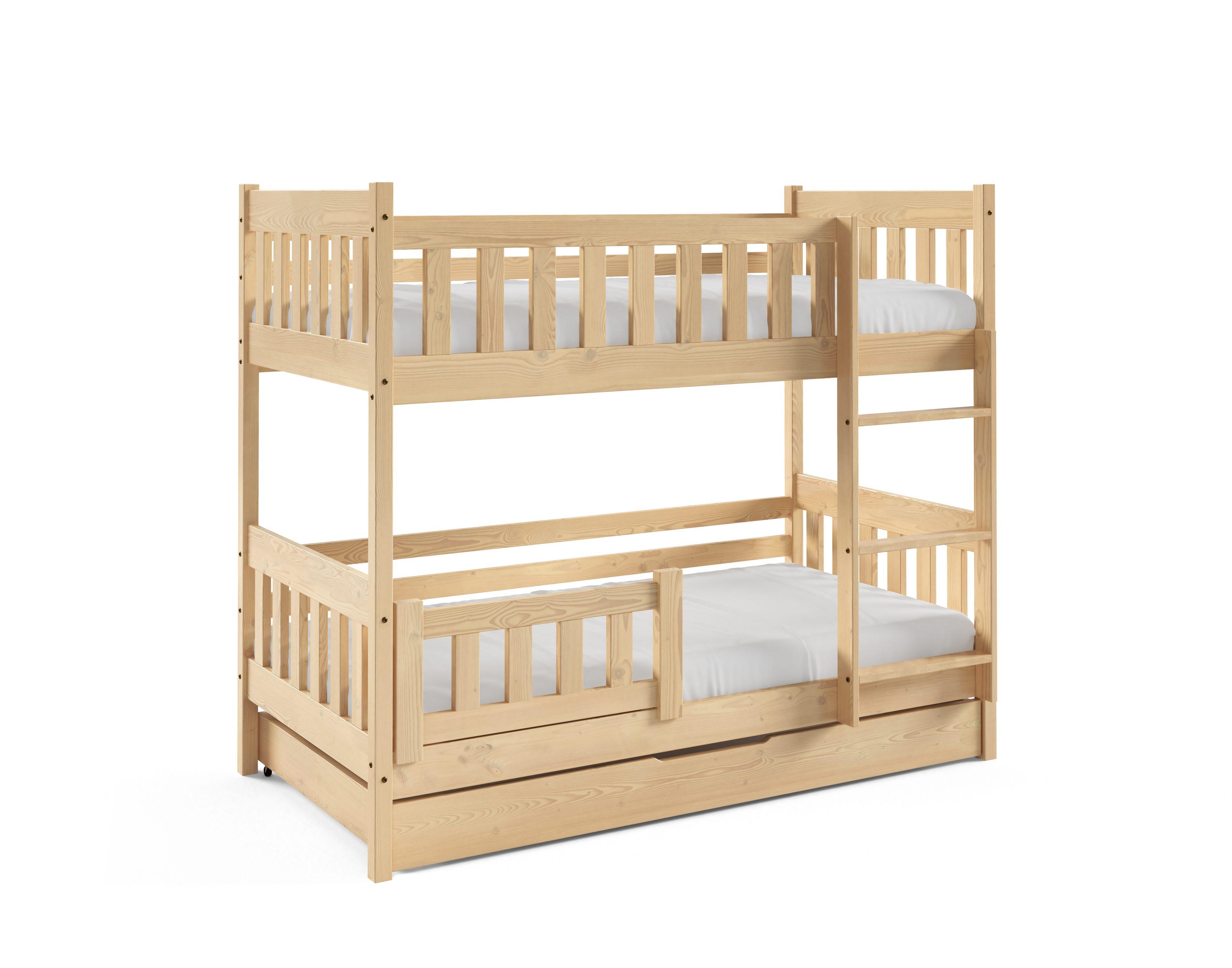 ETAGENBETT LUCIA mit Bettkasten 80x160 cm Kieferfarben - Kieferfarben, Holz (80/160cm) - MASSENO