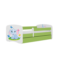 KINDERBETT Elefant mit Schublade und Matratze 180/80 - Grün, Holzwerkstoff (80/180cm) - RAUMHIRSCH FURNITURE