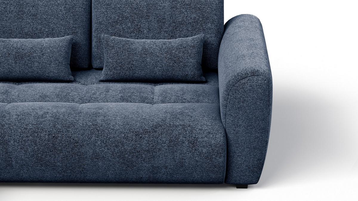 ECKSOFA SORENO 4-Sitzer, dunkelblau - Schwarz/Dunkelblau, Holz/Textil (293/171cm) - Wozimo