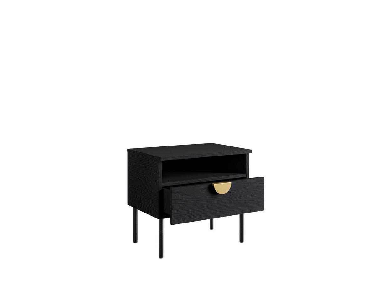 NACHTTISCH Graphitschwarz 50/45,5/34,5 - Graphitfarben, Holzwerkstoff (50/46/35cm) - RAUMHIRSCH FURNITURE