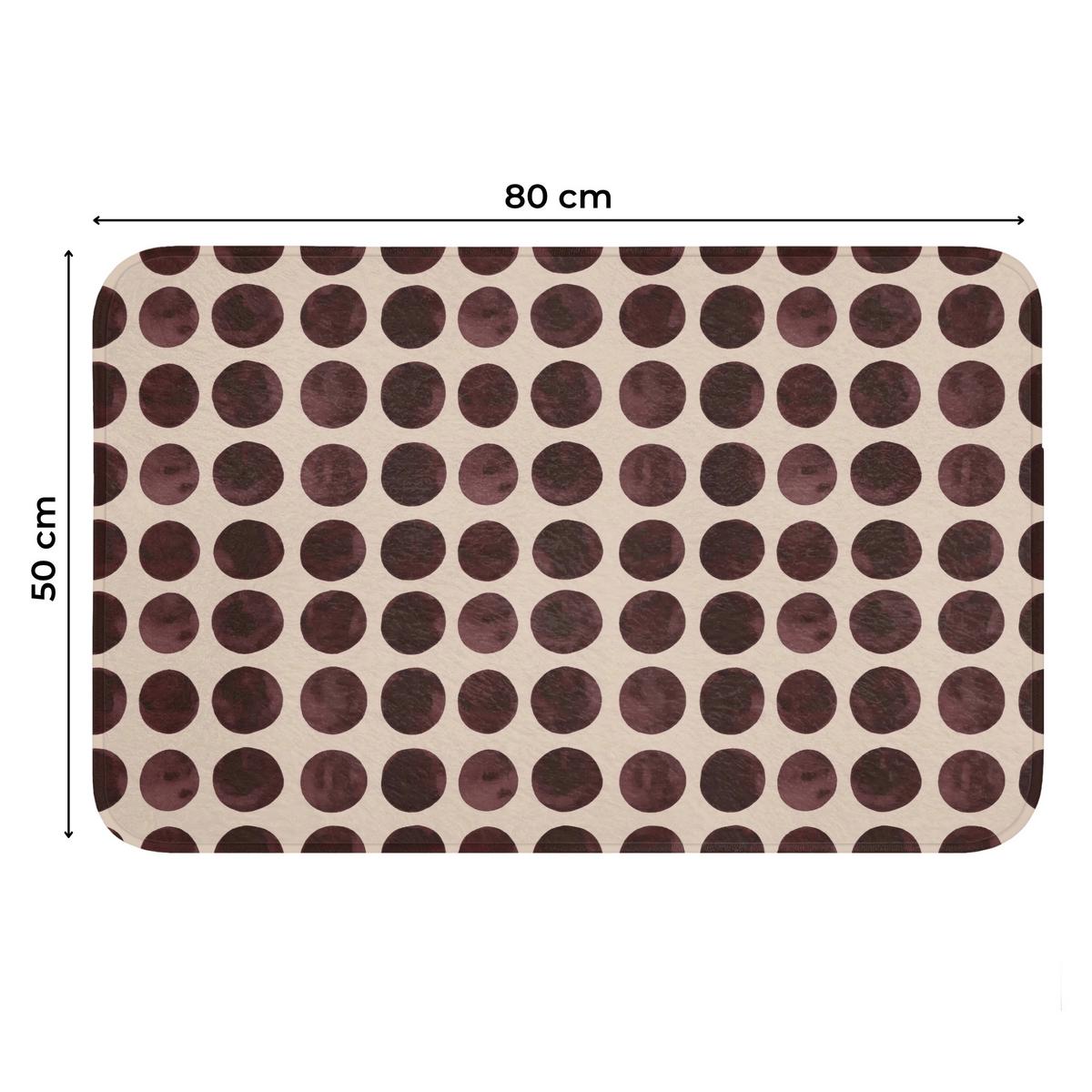 WC-VORLEGER Polka dots - Muster - Braun Toilettenteppich 80x50 cm - Bordeaux, Textil (80/1cm) - OnlyWow