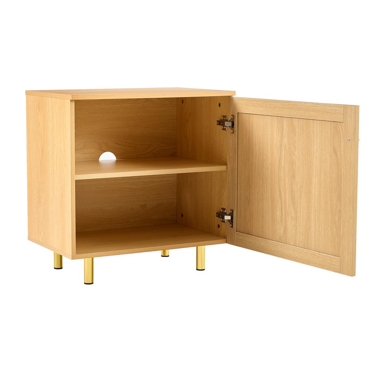 SIDEBOARD rattan natur 60cm 1 tür kompakt - Naturfarben, Holzwerkstoff (60/63/40cm) - Urban Meuble