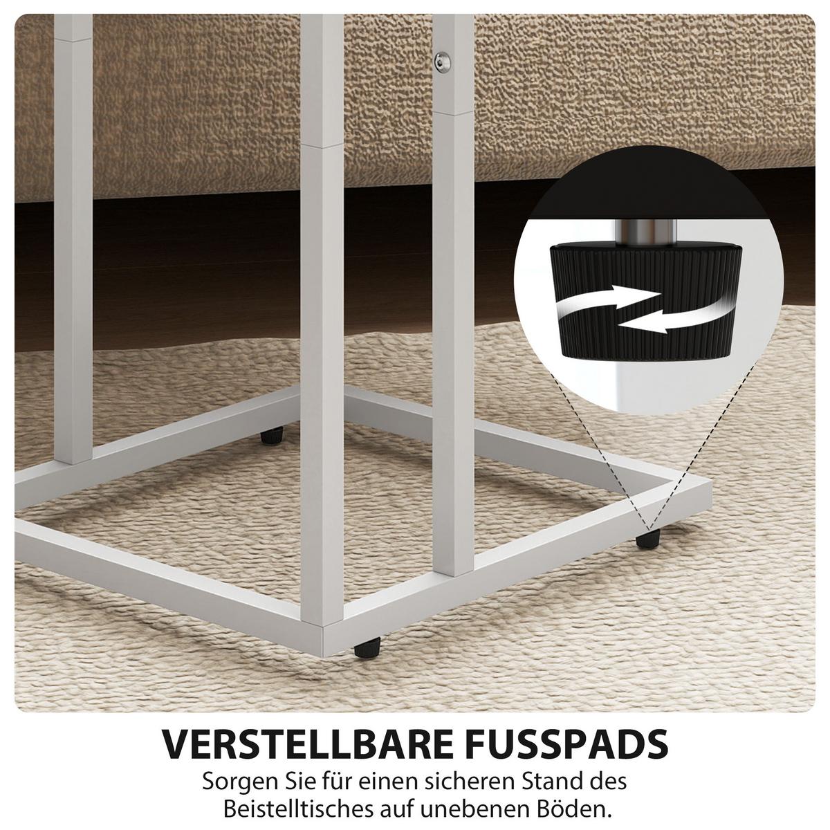 BEISTELLTISCH MDF Metall Naturholz - Beige/Naturfarben, Holzwerkstoff/Metall (39/29/57cm) - HOMCOM