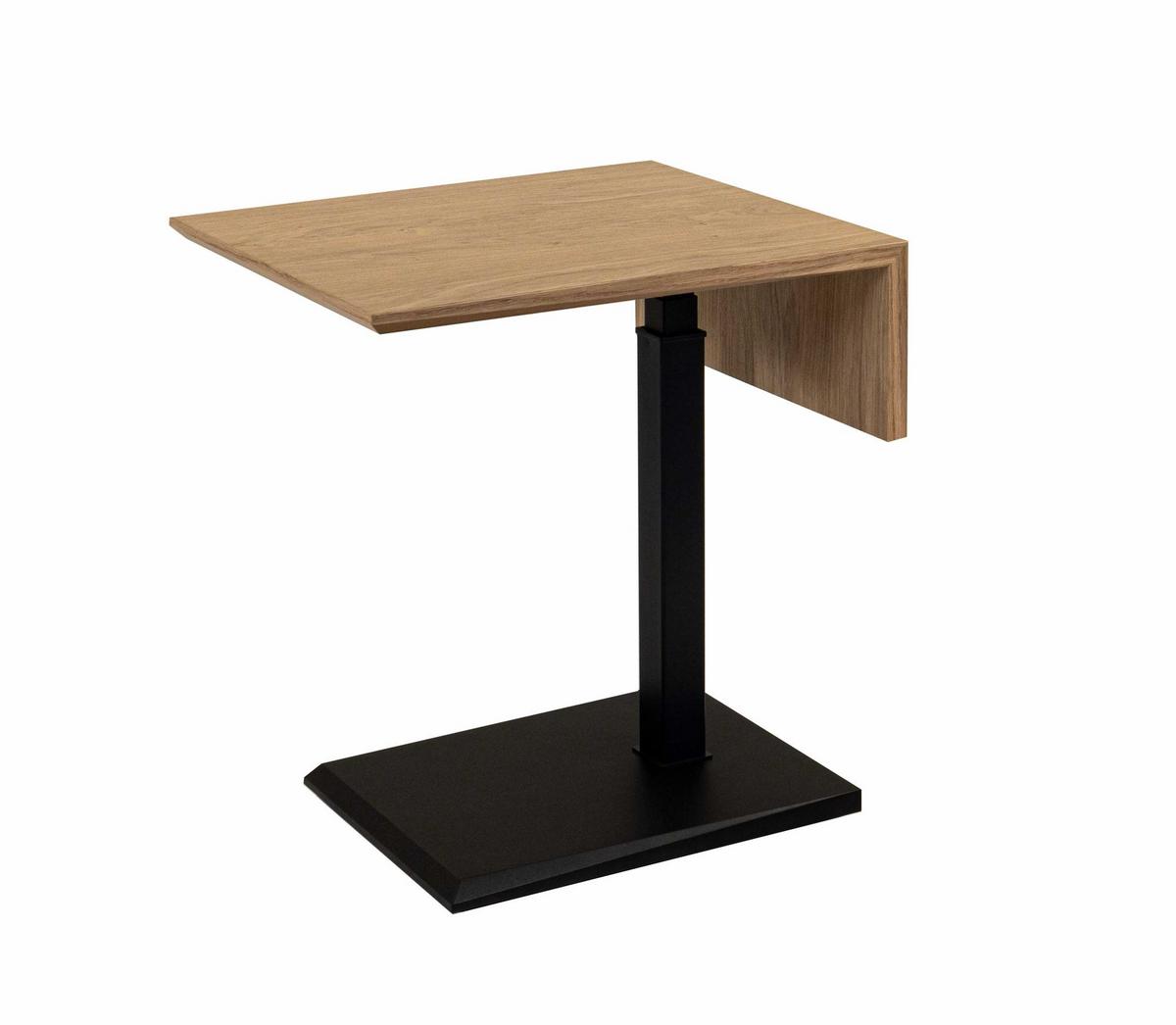 BEISTELLTISCH höhenverstellbar Codi 55x57x47 Furnier Schwarz/Wildeiche - Wildeiche/Schwarz, Glas (55/47/47cm) - 58aufmkessel