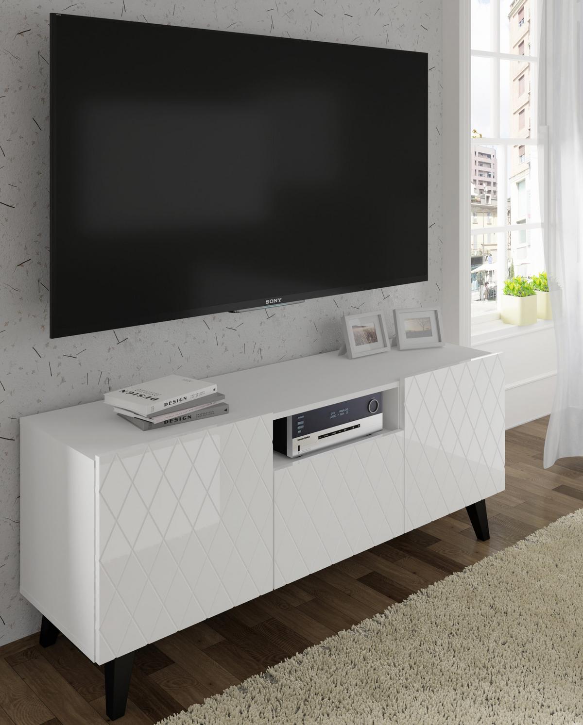 TV LOWBOARD Weiß 145/62/42 - Weiß, Holzwerkstoff (145/62/42cm) - RAUMHIRSCH FURNITURE