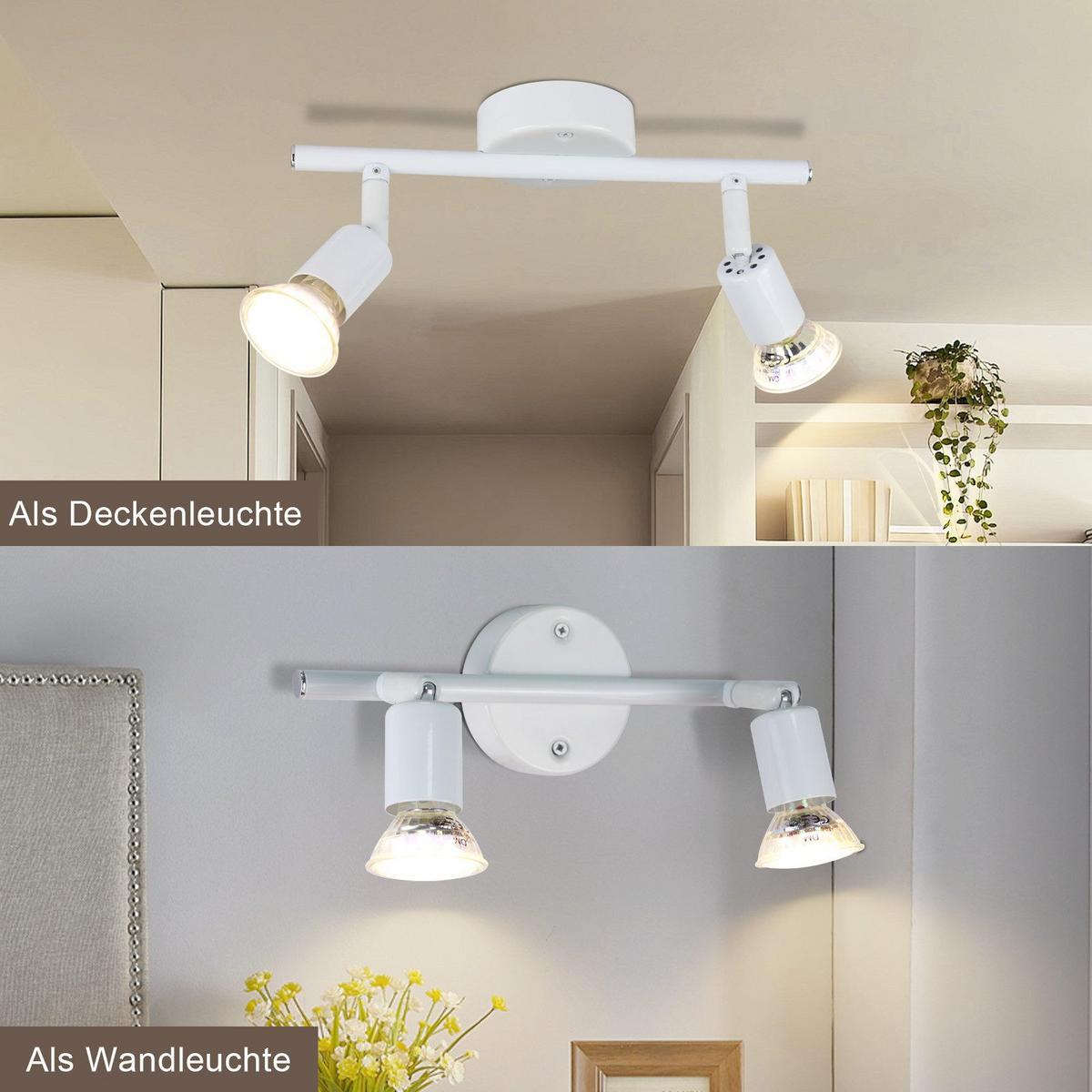 DECKENSTRAHLER Macneil 2-flammig 26/15/8cm - Weiß, Metall (26/15/8cm) - Nettlife