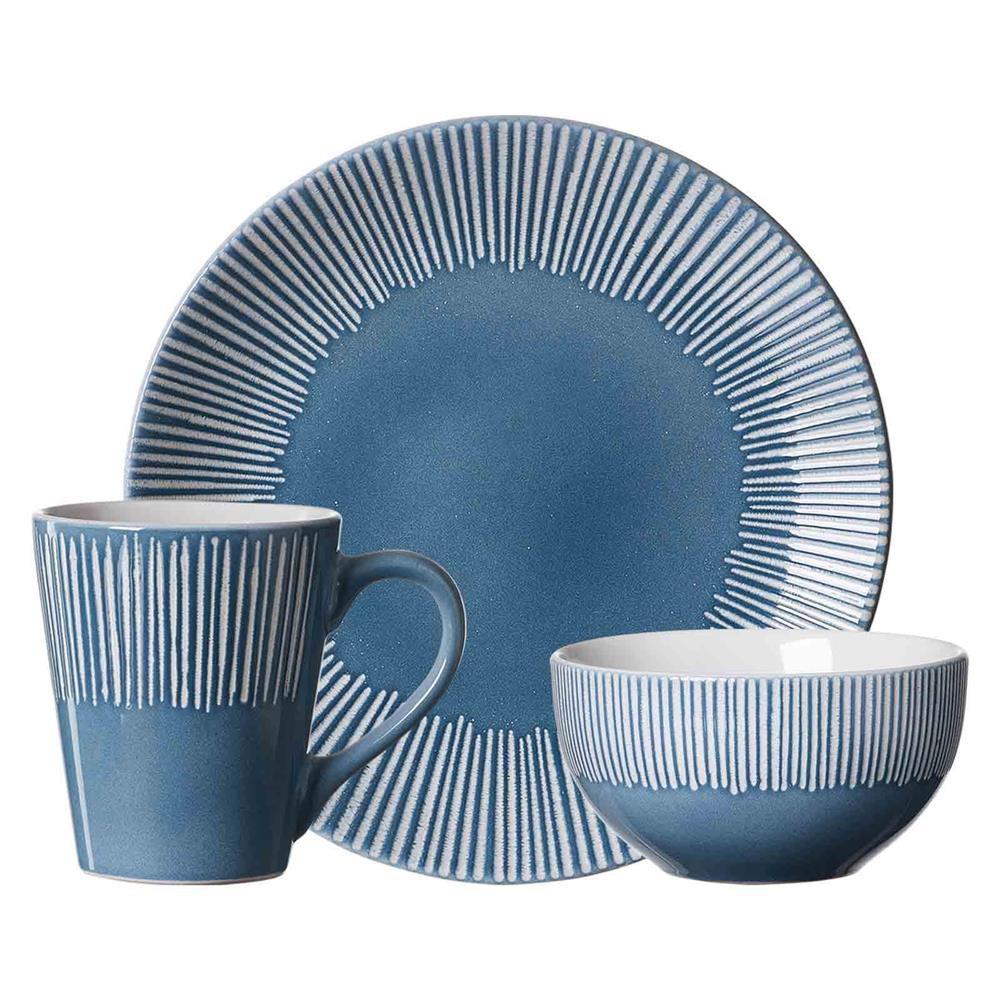 FRÜHSTÜCKS-SET Banda Blau 18-tlg. - Blau, Keramik (2/2/2cm) - Ritzenhoff Breker