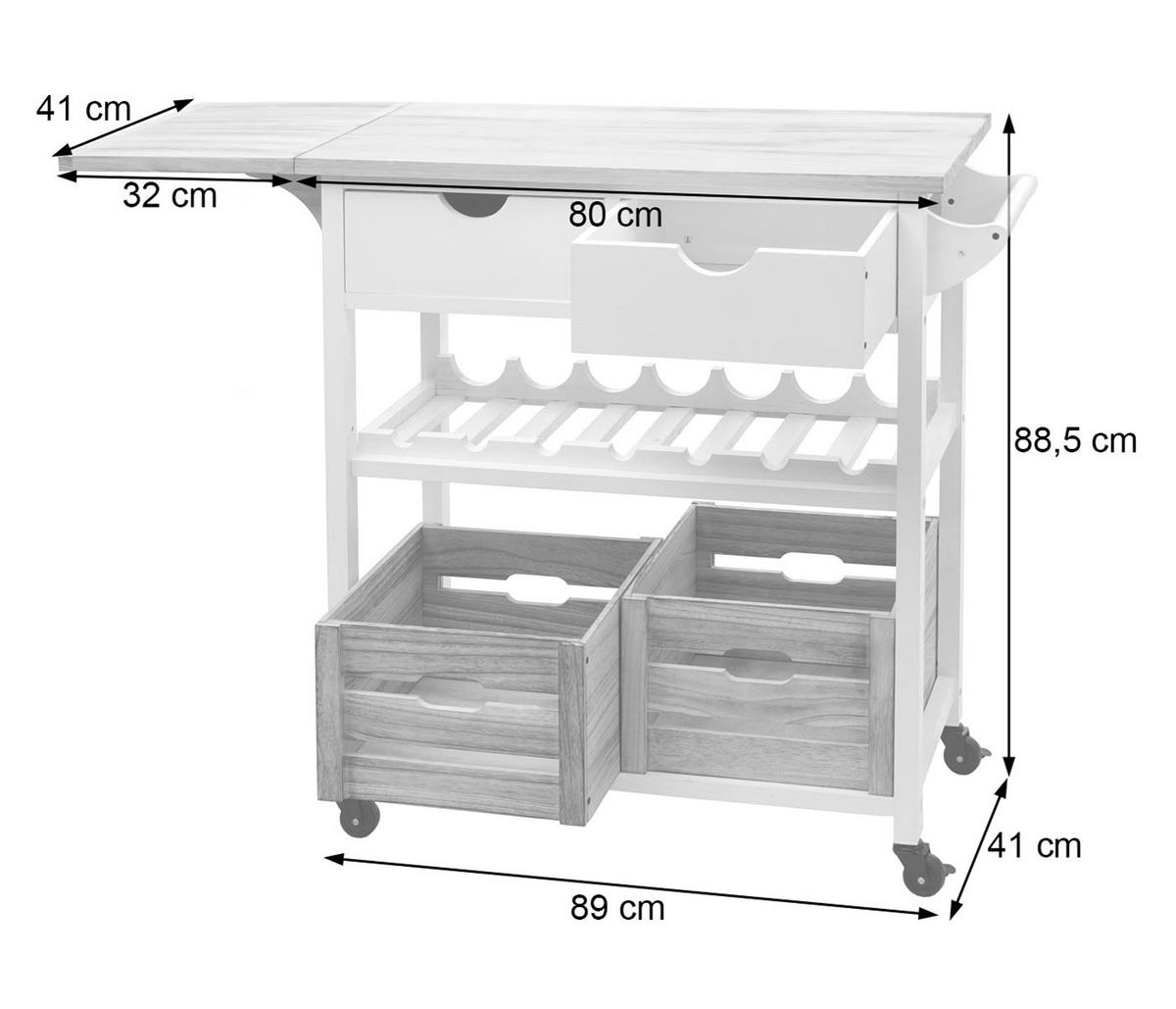 SERVIERWAGEN Buche Dekor - Buchefarben, Holz (119/89/89cm) - MCW