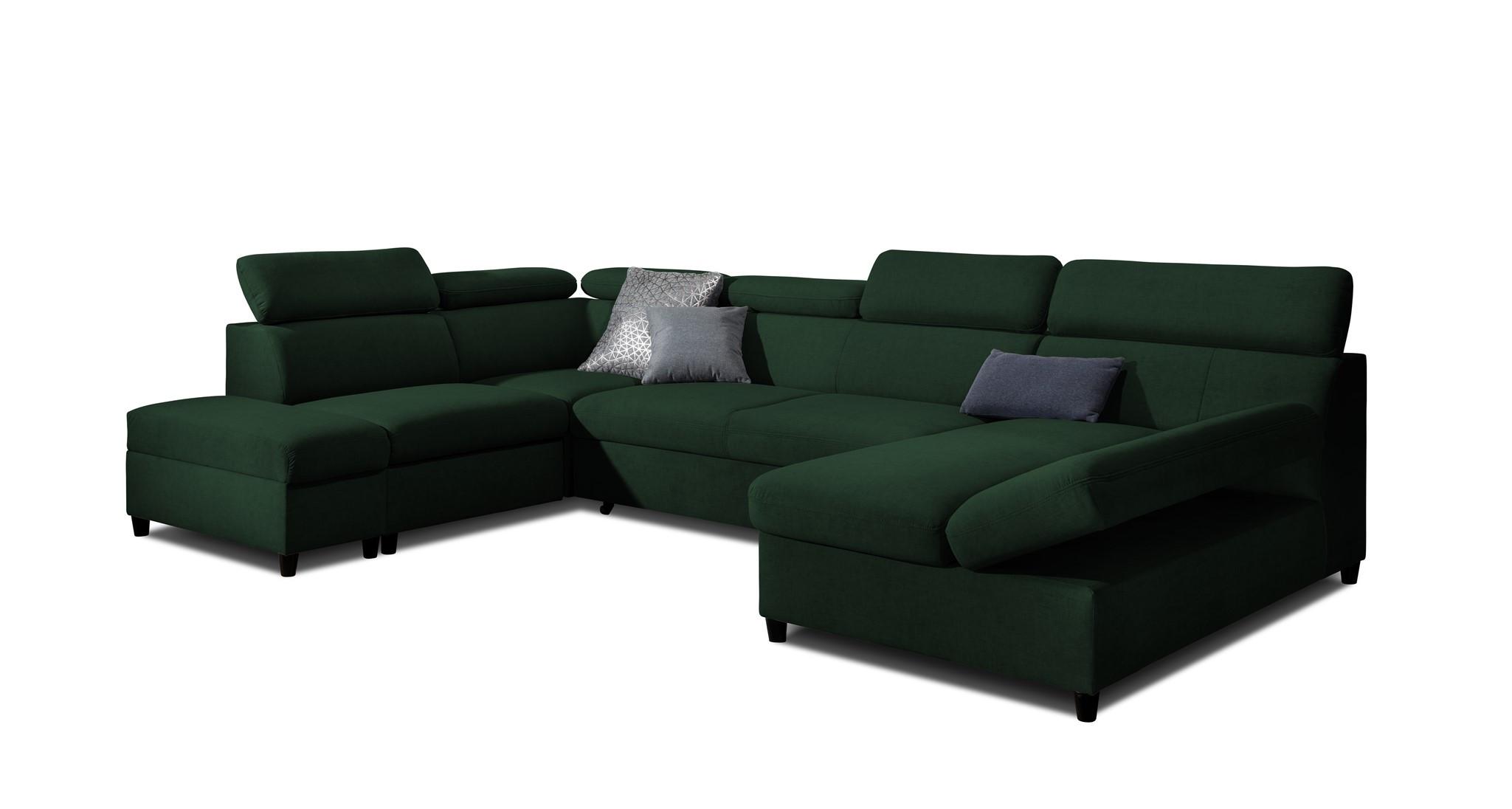 WOHNLANDSCHAFT Schlafsofa Anton - Dunkelgrün, Holzwerkstoff/Textil (342/96/205cm) - Fun Möbel