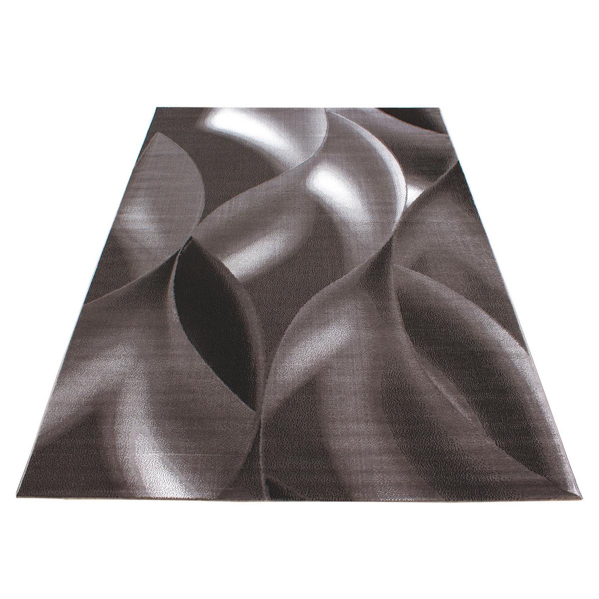 TEPPICH Kurzflor INN in Braun, mit abstraktem Wellenmuster, 140 x 200 cm - Braun, Textil (200/140cm) - KADIMA DESIGN