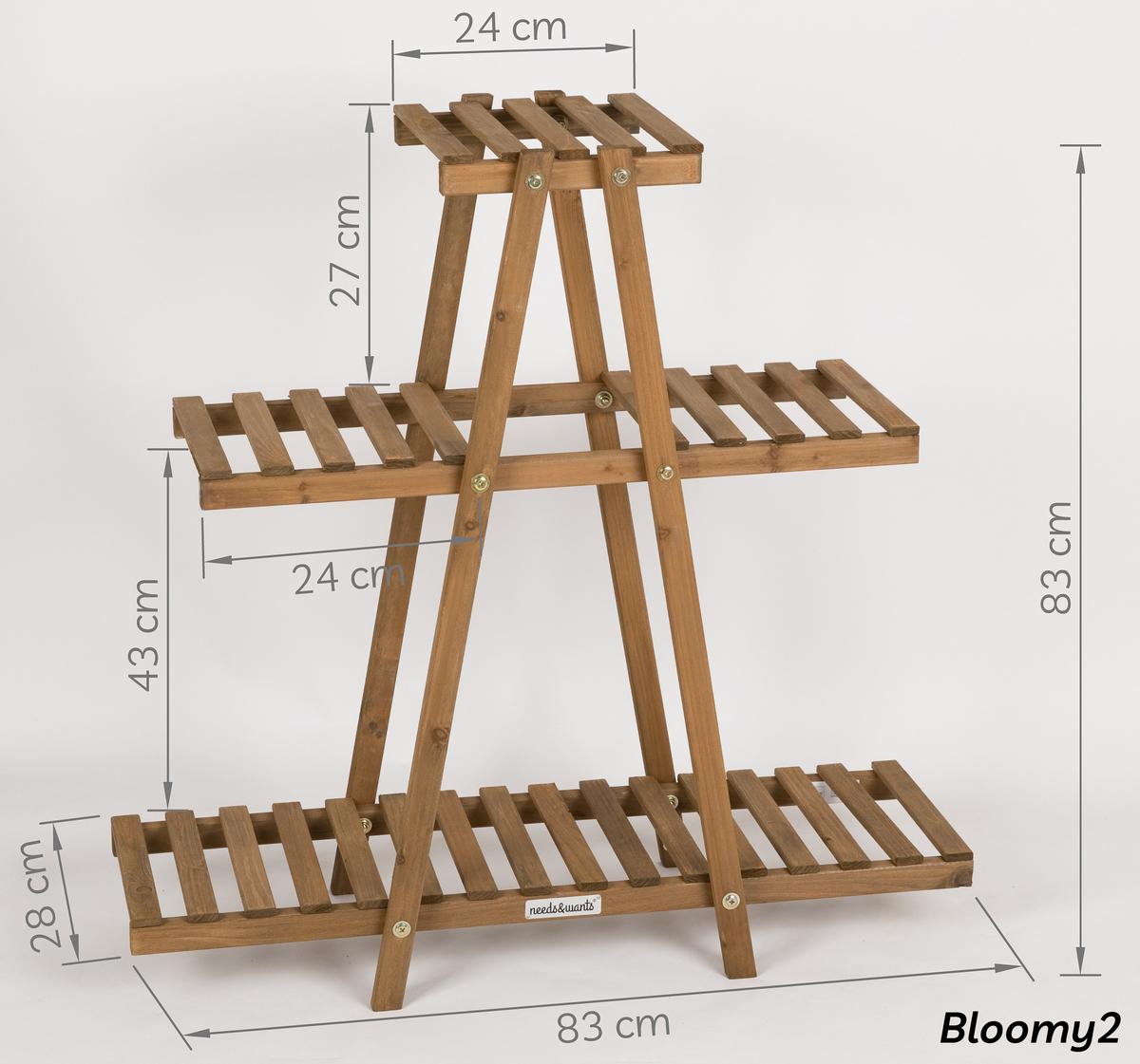 PFLANZENSTÄNDER aus Holz wetterfest für Balkon & Garten - Braun, Holz (83/83/28cm) - needs&wants