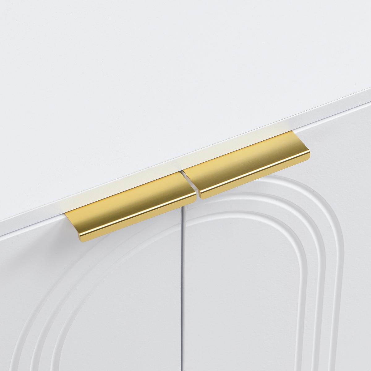 TV-LOWBOARD 170 cm in Weiß & Gold Design - Braun, Holzwerkstoff (170/48/35cm) - Urban Meuble