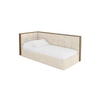 EINZELLBETT Jugendbett mit Bettkasten, Rechts - SOVY 90x200 Beige - Naturfarben, Holzwerkstoff/Textil (90/200cm) - ALTDECOR
