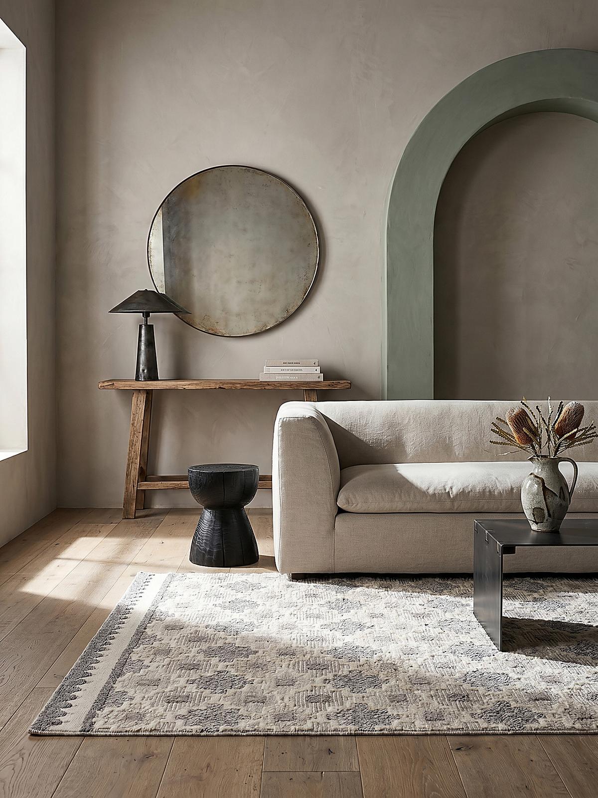 TEPPICH Waschbar RIDGE, geometrisch, aus Mischfasern, Grau-Beige, 155 x 230 cm - Grau, Textil (230/155cm) - KADIMA DESIGN