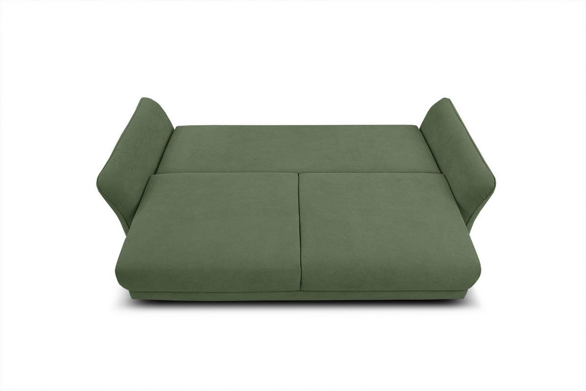 SOFA FIGARI 3-Sitzer mit Schlaffunktion, grün - Braun/Grün, Holz/Textil (232/90/107cm) - Wozimo