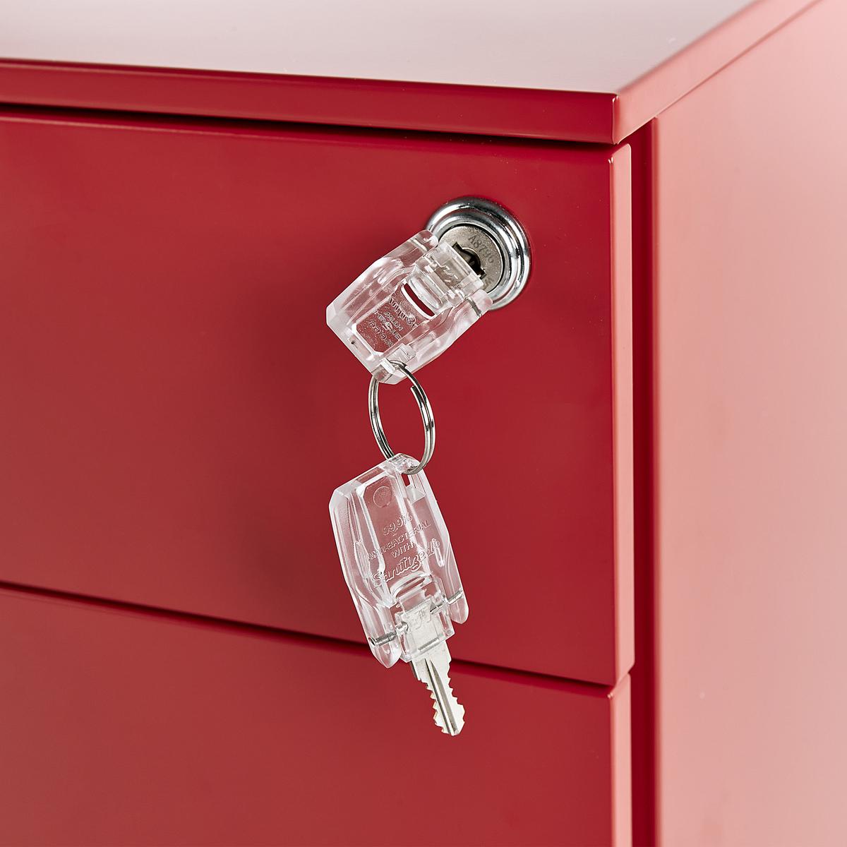 AKTENSCHRANK rot Bolsena - Rot, Metall (30/60/50cm) - Beliani