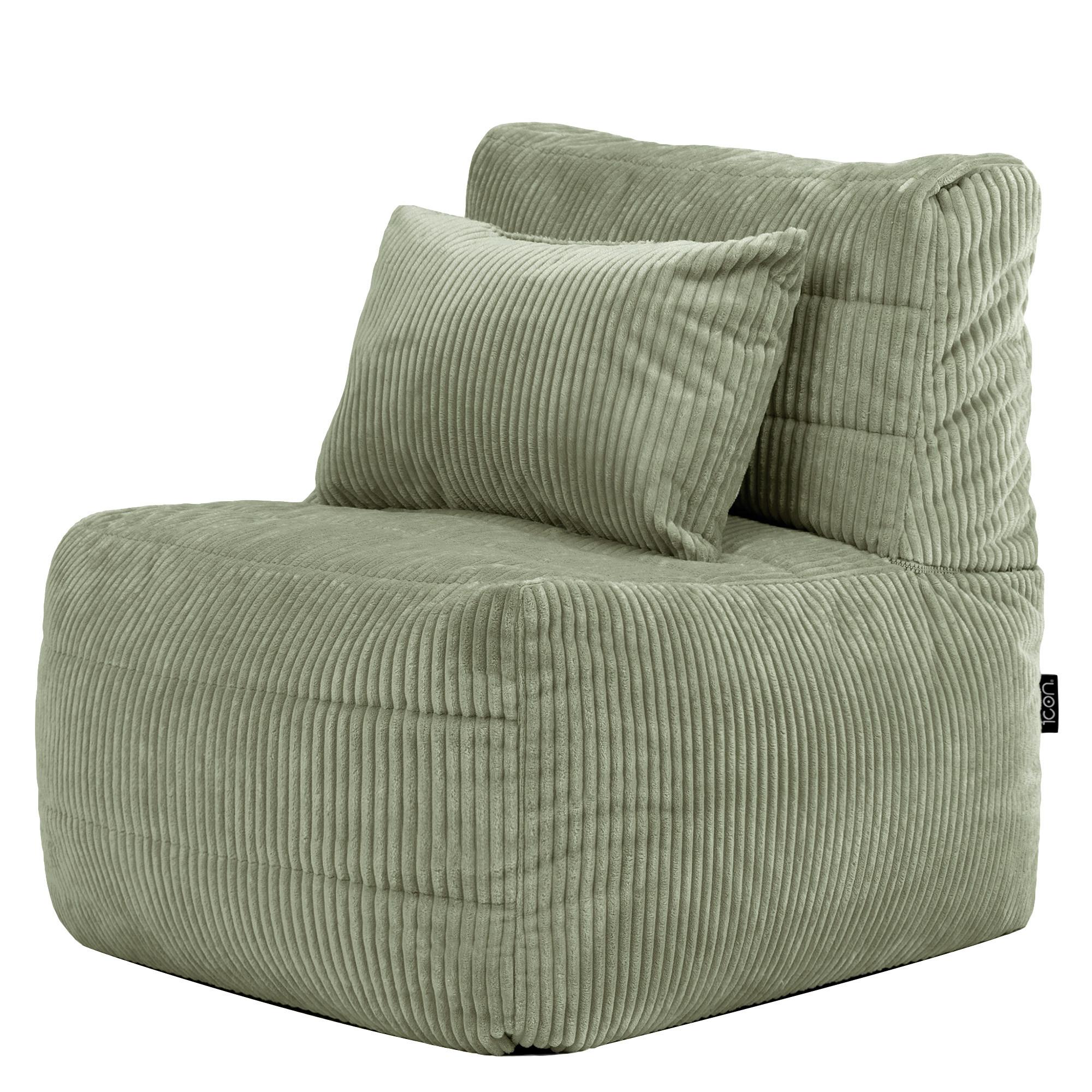 SITZSACK-SESSEL Noa modular Cord - Salbeigrün, Textil (75/70/78cm) - icon