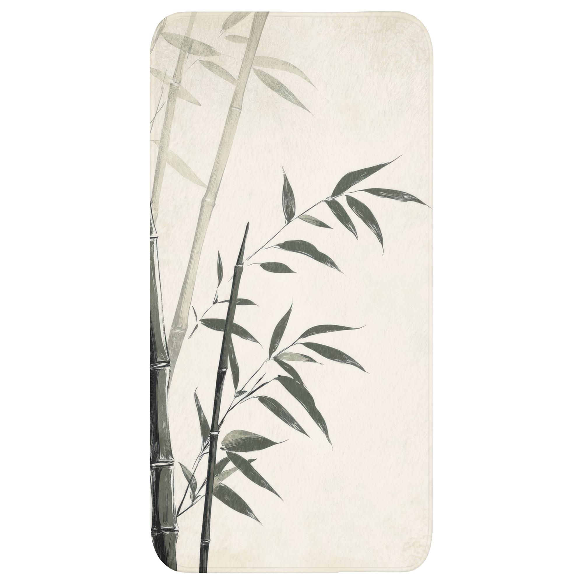 BADEMATTE Japandi - Bambus - Beige Badteppich 60x120 cm - Ecru, Textil (60/120cm) - OnlyWow