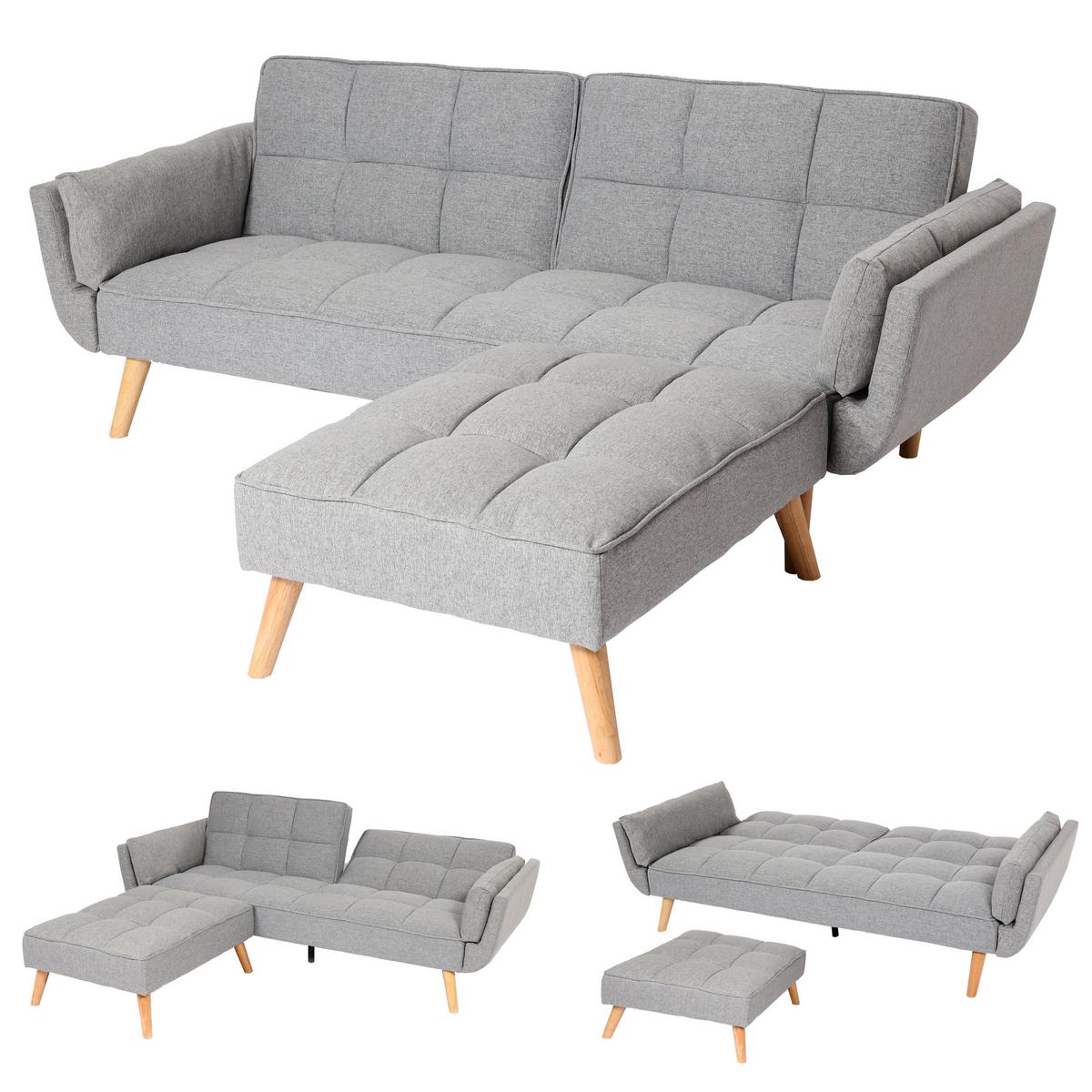 SCHLAFSOFA Hellgrau - Hellgrau, Textil (218/175cm) - MCW
