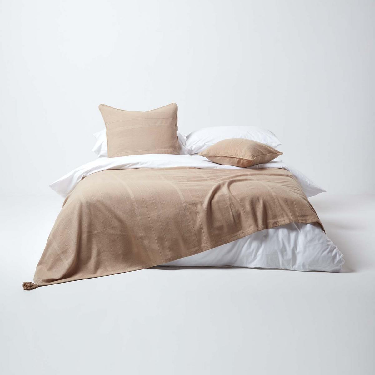 ÜBERWURF Rajput 225/255 cm, 100% Baumwolle - Beige, Textil (225/255cm) - Homescapes