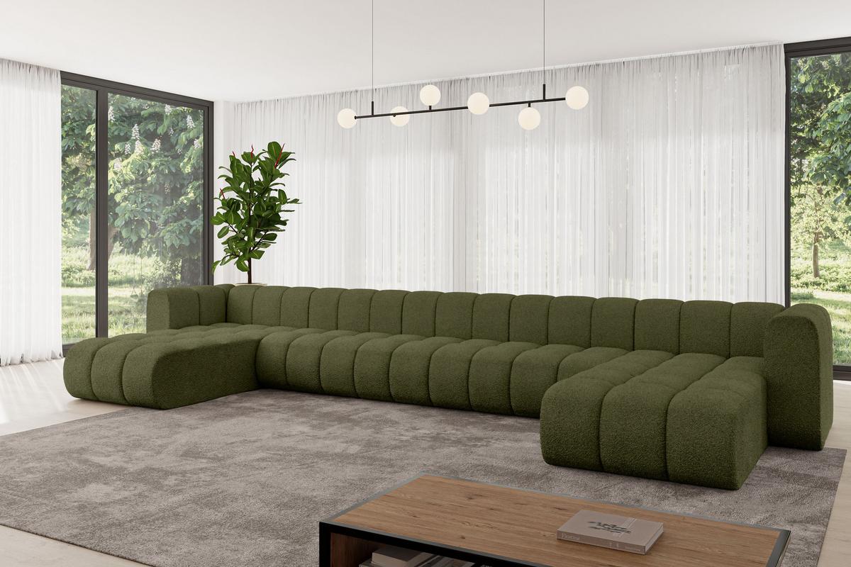 WOHNLANDSCHAFT modulares Sofa Joren-U3 - 501x177x70 cm Grün - Grün, Holzwerkstoff/Textil (501/70/177cm) - ALTDECOR