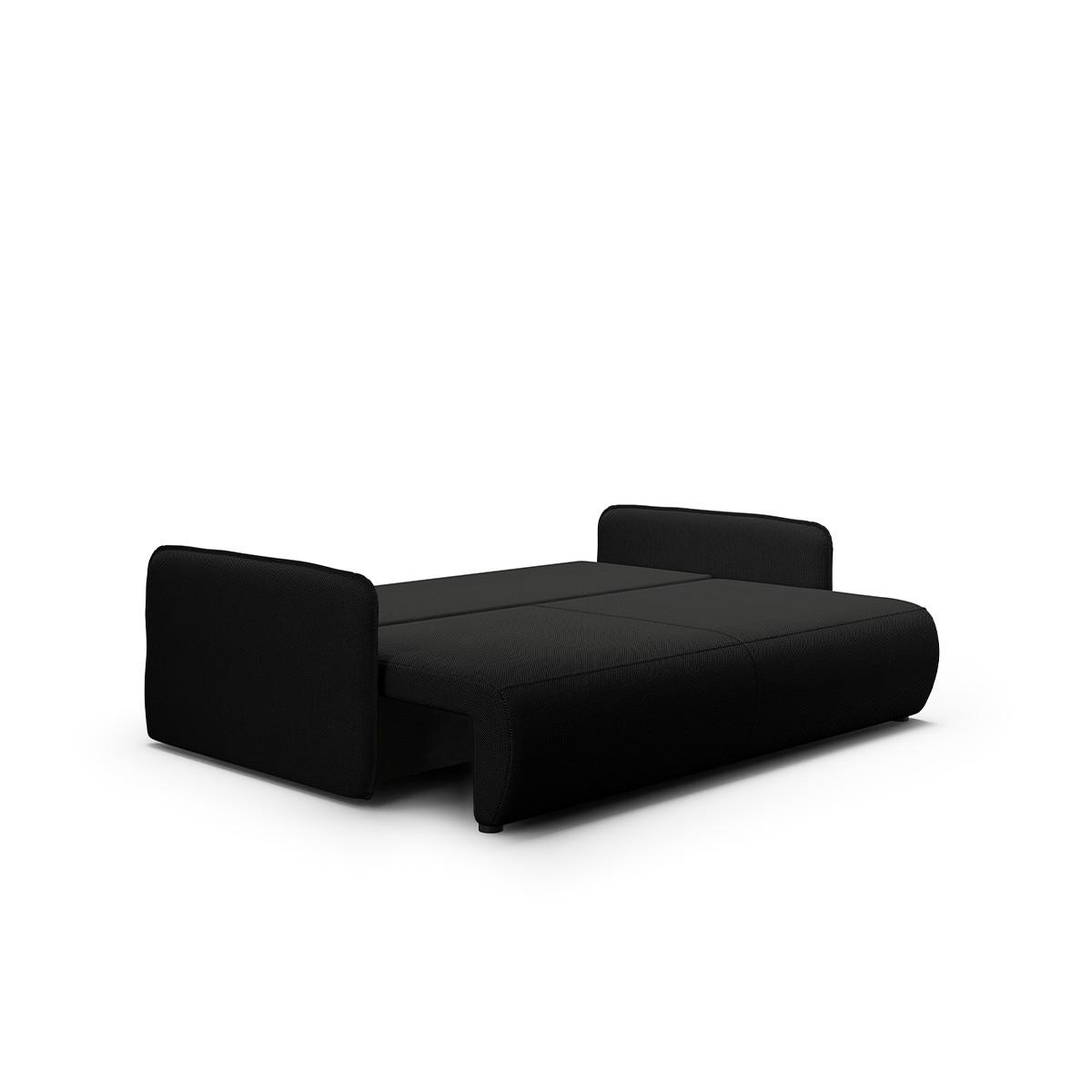 SOFA Claudio 3 Sitzplätze Schwarz - Schwarz, Holz (216/86/105cm) - Petits-meubles