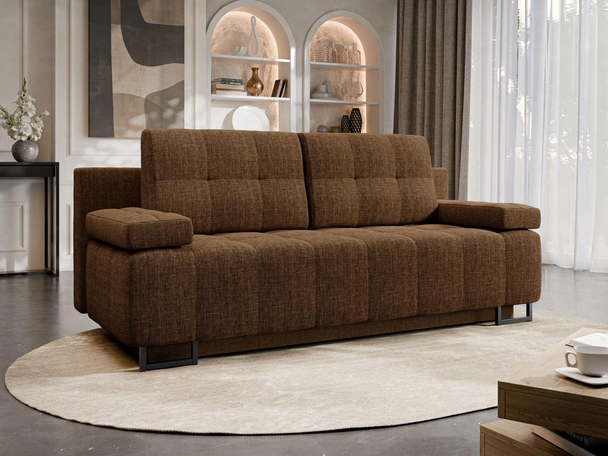 SCHLAFSOFA Morena D - Schwarz/Braun, Holz/Textil (200/90/90cm) - MIRJAN24