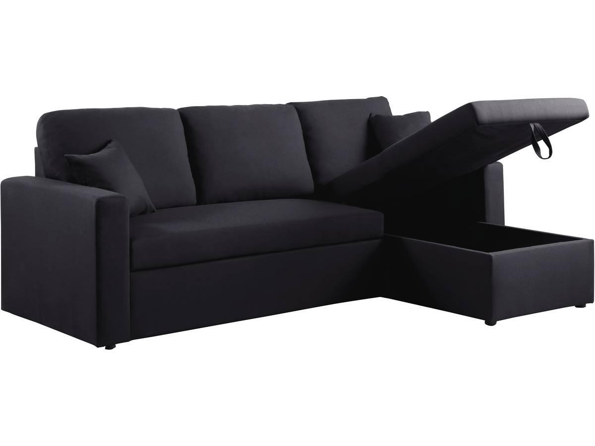 ECKSOFA alain Schwarz - Schwarz, Textil (145/221cm) - Habitat Garten
