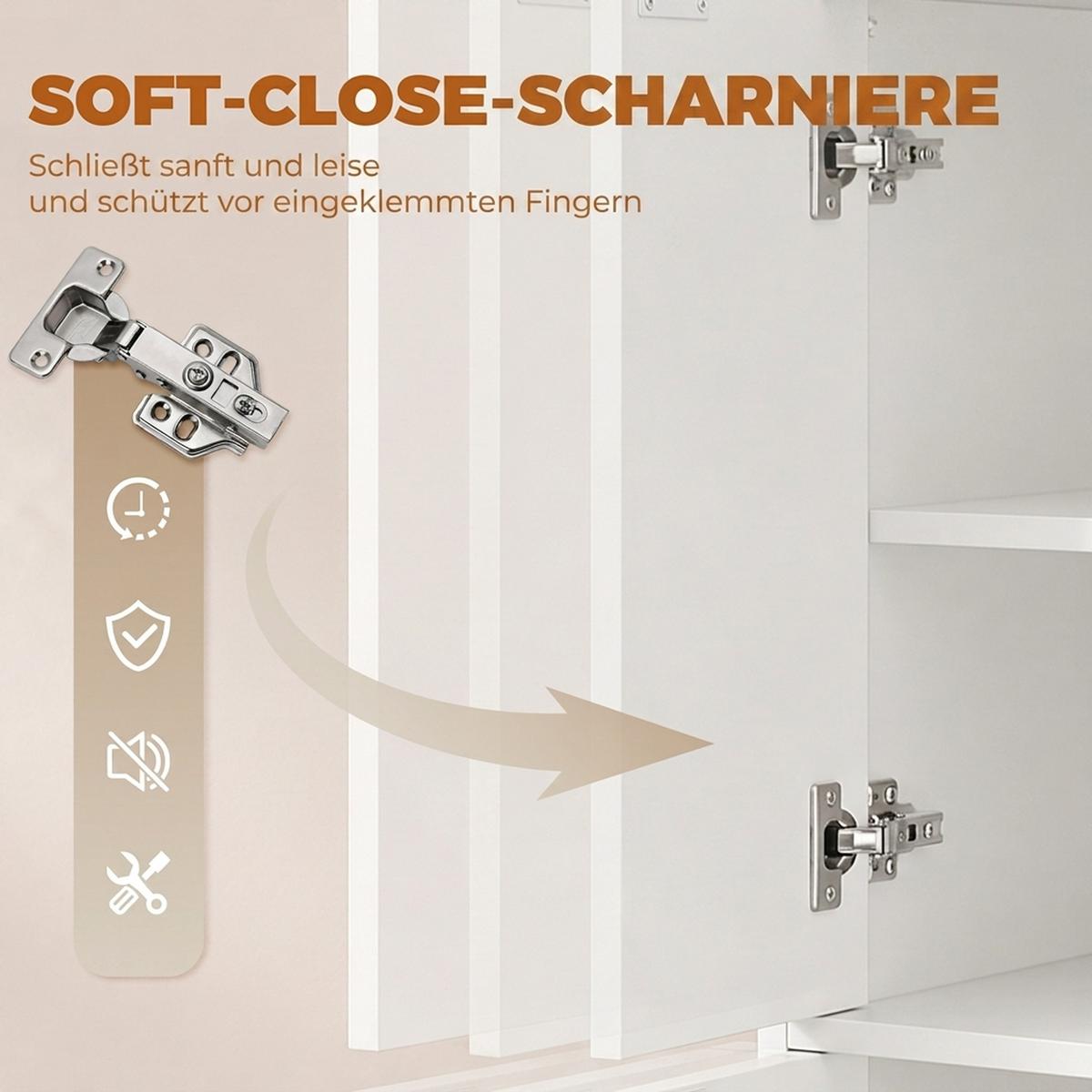 GARDEROBE-SET Spanplatte Weiß - Weiß, Holzwerkstoff/Metall (30/169/80cm) - HOMCOM