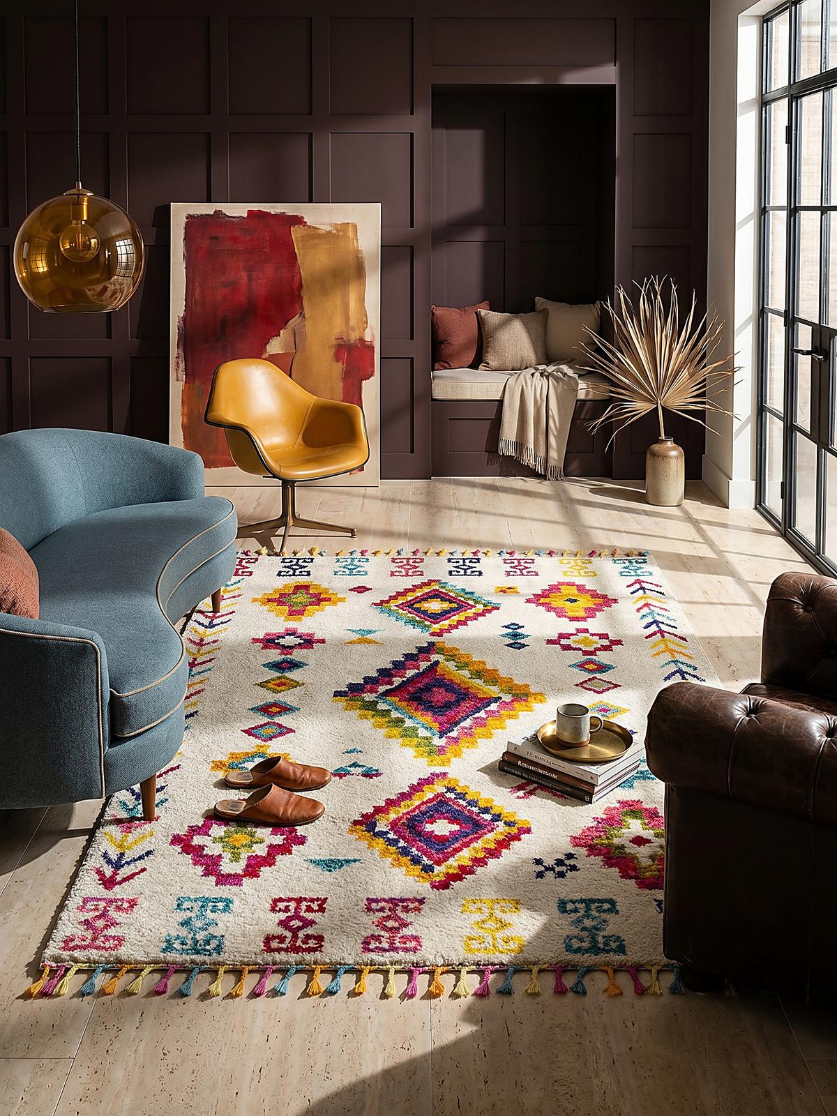 TEPPICH ARUN, geometrisch-abstrakt, aus Polypropylen, Bunt, 80 x 150 cm - Multicolor, Textil (150/80cm) - KADIMA DESIGN