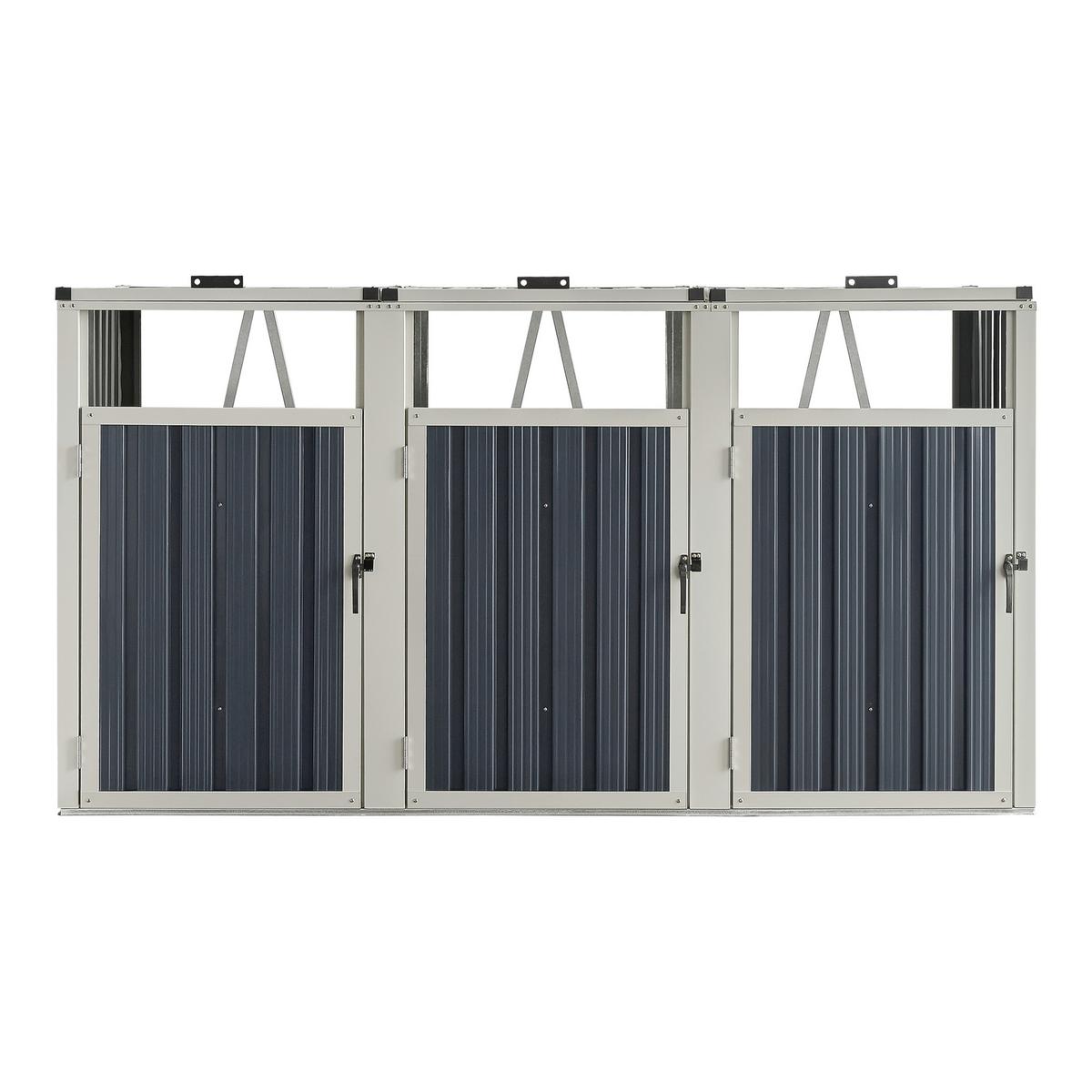 MÜLLTONNENBOX Tarbek - Anthrazit, Metall (219/121/82cm) - pro.tec