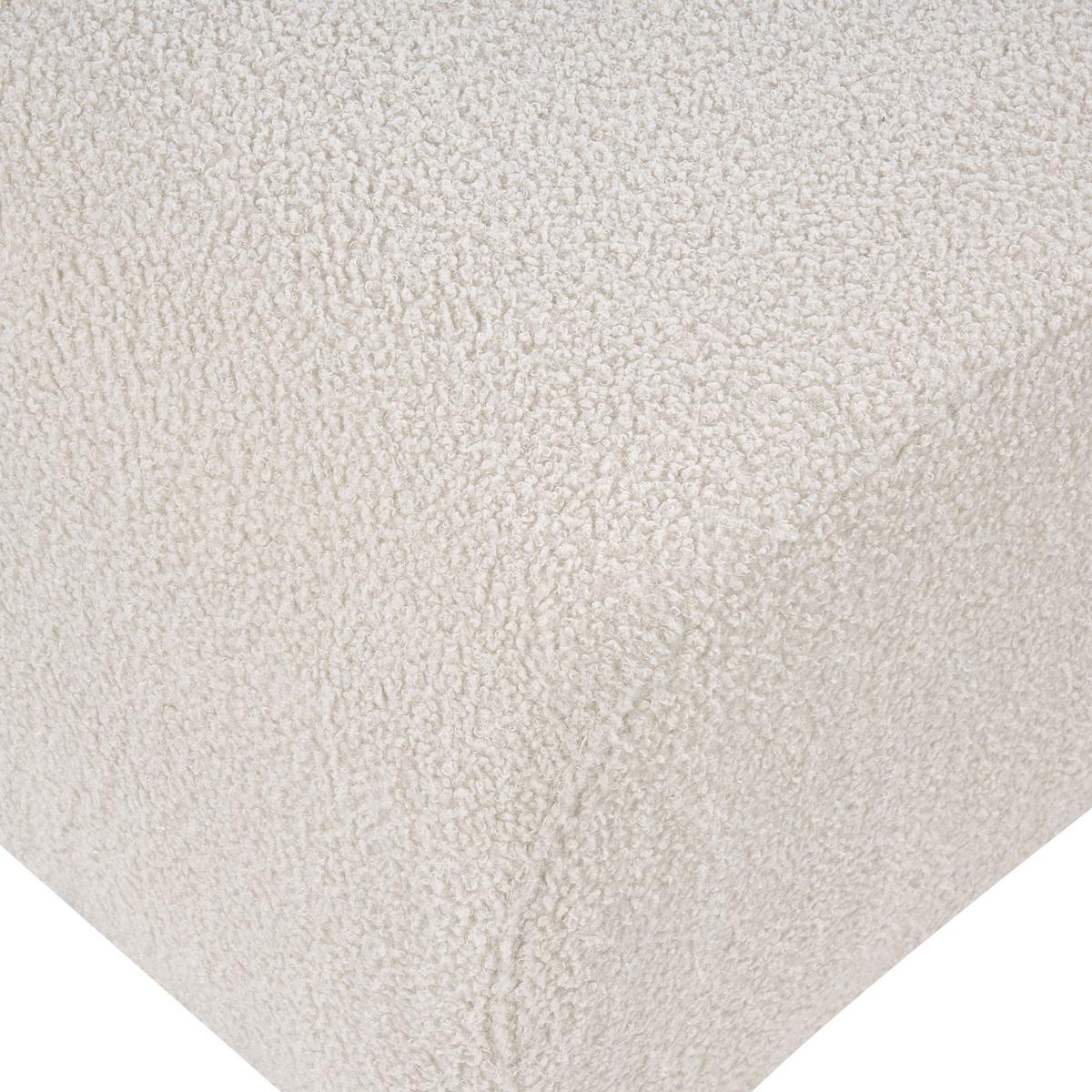 OTTOMANE Bouclé Cremeweiß Kivvik - Creme, Textil (82/41/80cm) - Beliani