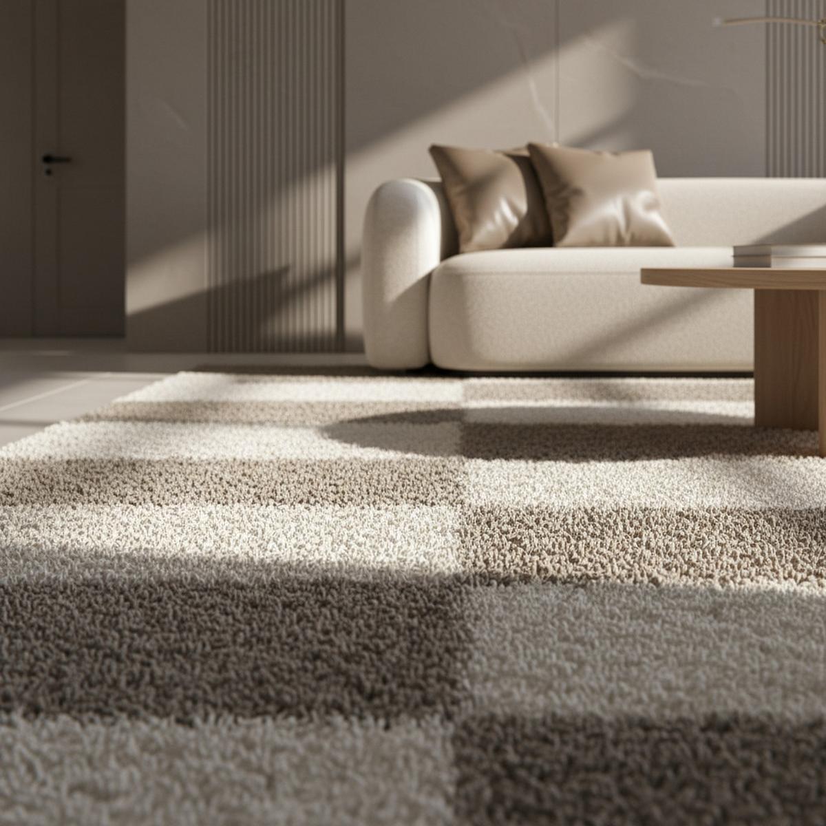 HOCHFLORTEPPICH WERFEN, kariert, Beige, 120 x 170 cm - Beige, Textil (170/120cm) - KADIMA DESIGN