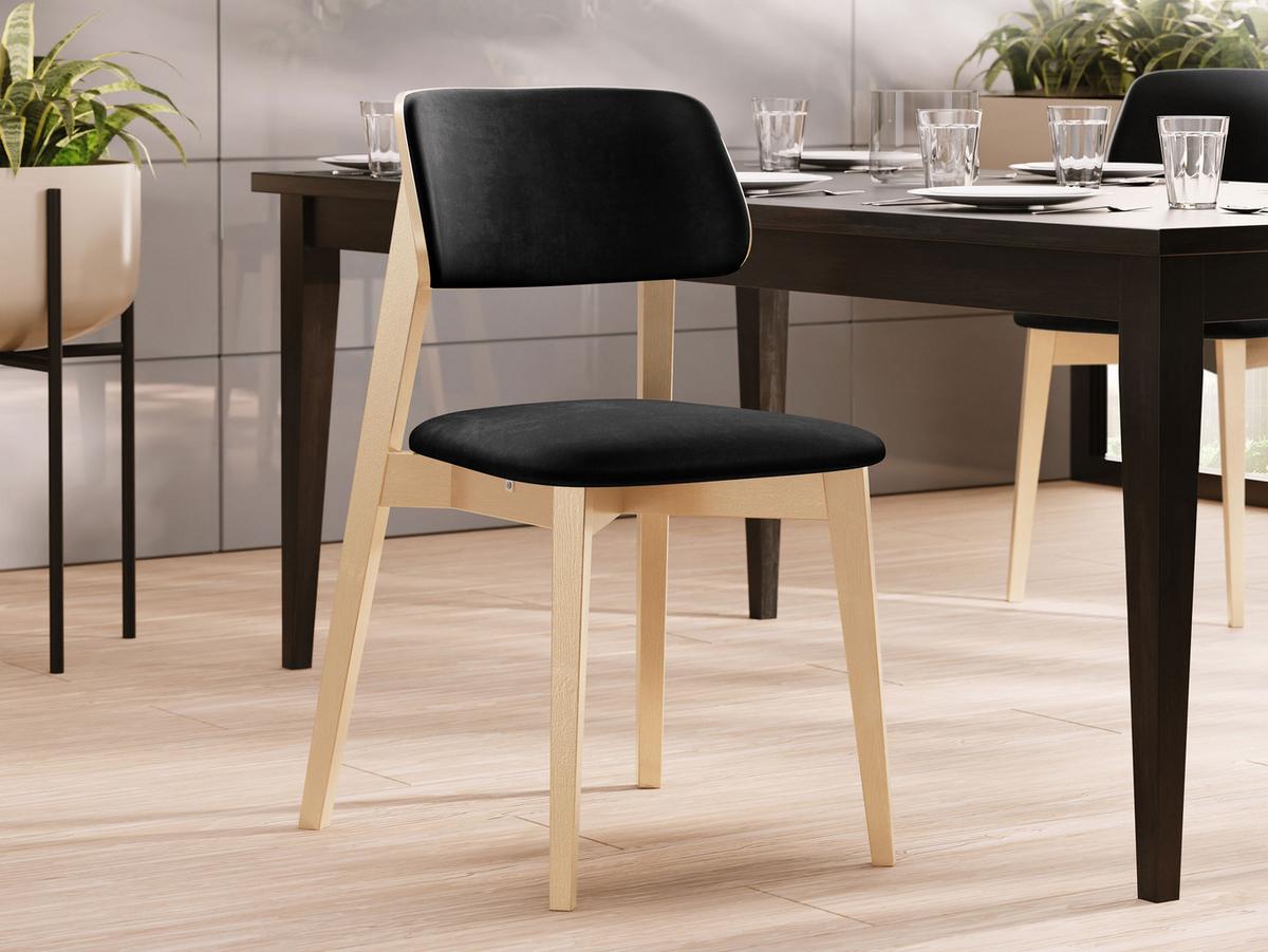 WOHNZIMMER STUHL KT63/C, Holzfarbe: Buche - Buchefarben/Schwarz, Holz/Textil (47/80/49cm) - MIRJAN24