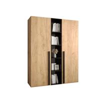 GARDEROBENSCHRANK 130/184/42 - Eichefarben/Schwarz, Holz/Kunststoff (130/184/42cm) - MÖBEL KRYSPOL