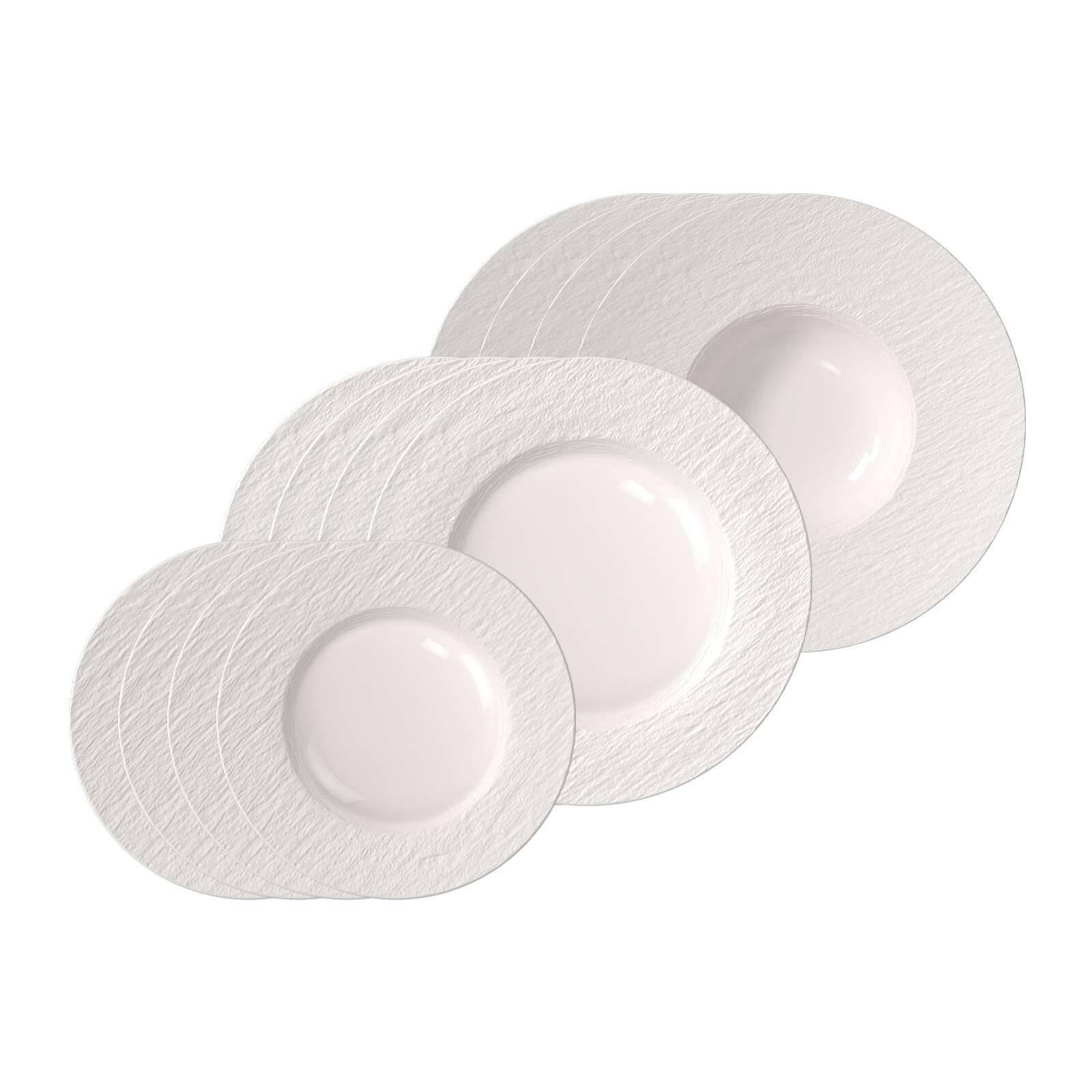 TELLER-SET Manufacture Ice weiß 12-tlg. - Weiß, Keramik (2/2/2cm) - Villeroy & Boch