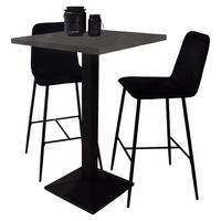 TRESENTISCH Elene 70x70x106 schwarz matt/graphit - Graphitfarben, Metall (70/70/106cm) - 58aufmkessel