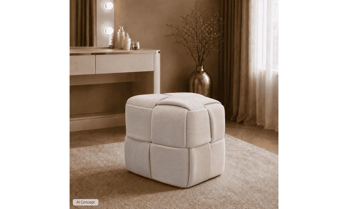HOCKER CUBETTO 38/38/38 cm Beige - Beige, Textil (38/38/38cm) - Lookway