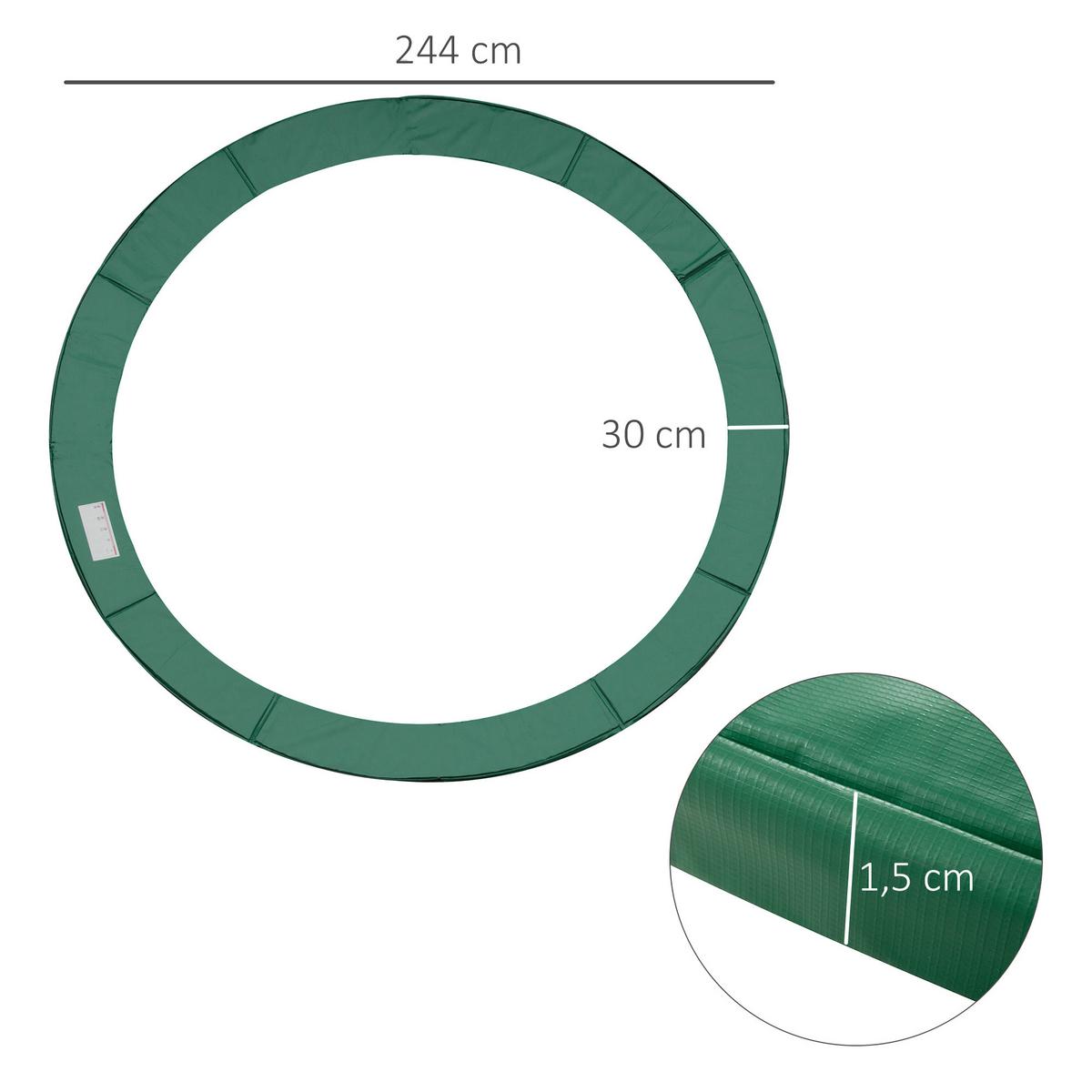 RANDABDECKUNG, PE, Grün, Ø244 cm - Grün, Kunststoff (244/244cm) - HOMCOM