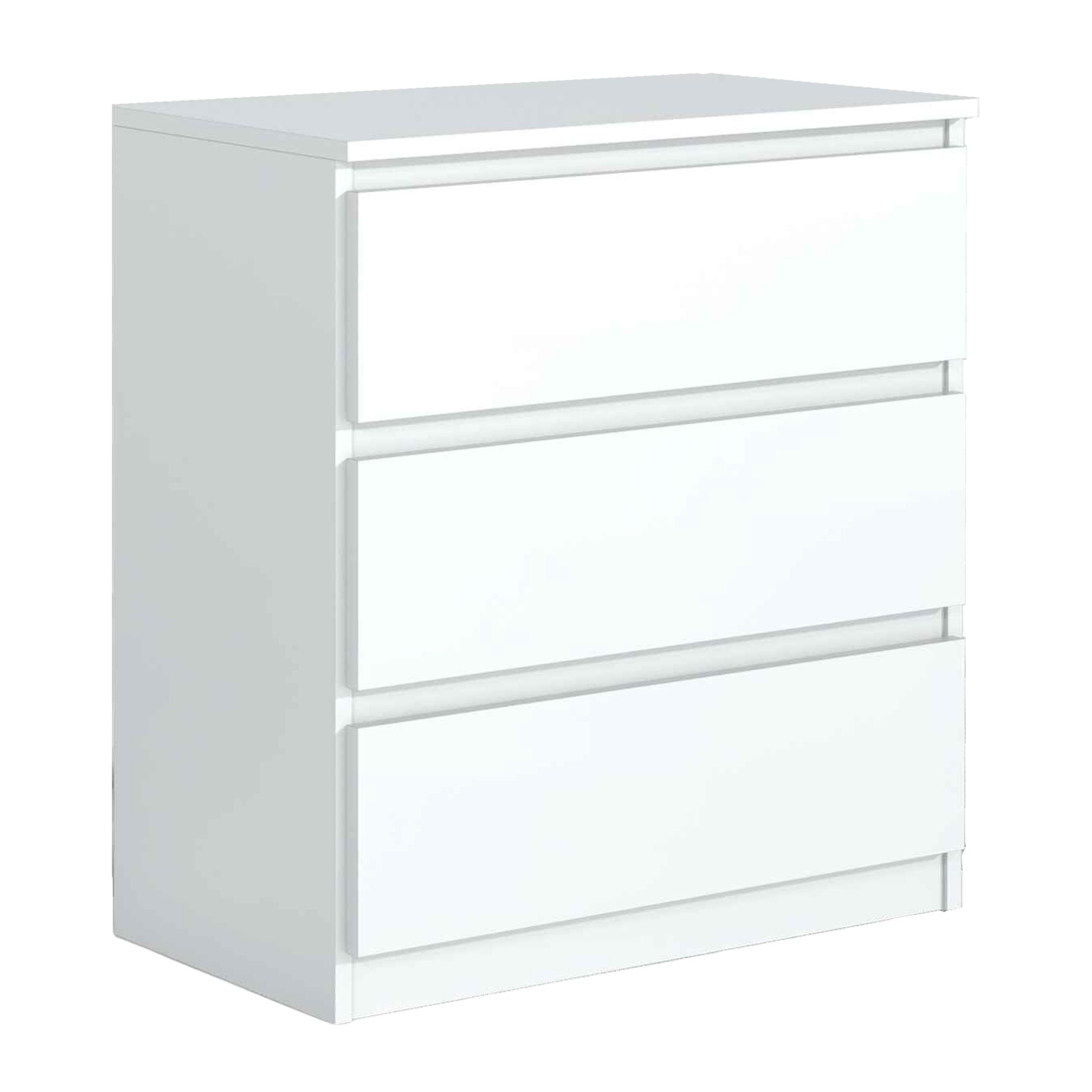 KOMMODE NUDO 70/78,5/39cm mit 3 Schubladen Türen Weiß - Weiß, Holzwerkstoff (70/78.5/39cm) - MASSENO