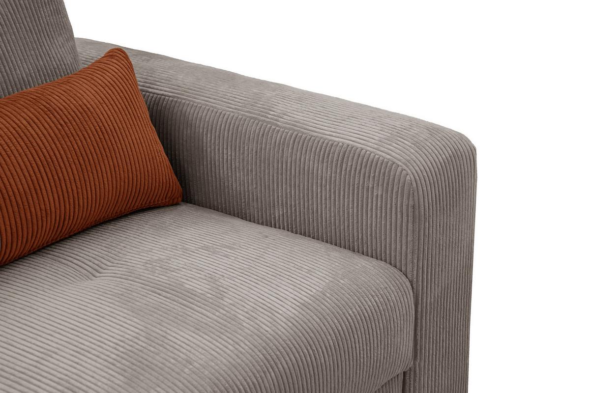 SESSEL OLI in Cordstoff taupe - Taupe, Holz/Textil (130/91/108cm) - Wozimo